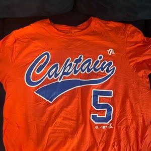 The 7 line New York Mets, captain 5 shirt from David Wrights retirement